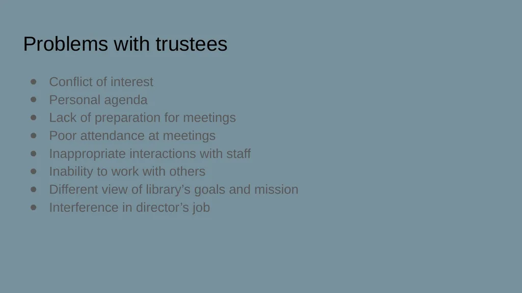 MAKE THE LIBRARY BOARD WORK FOR YOU Pat Tumulty, - slide 16 of 19