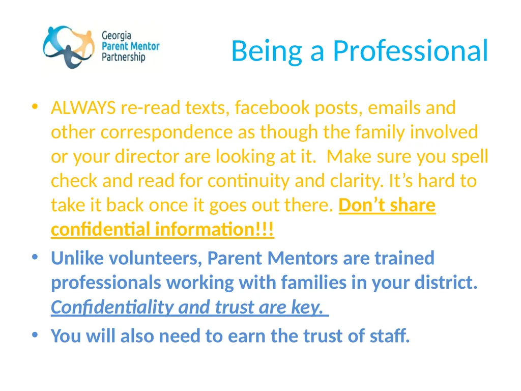 The Georgia Parent Mentor Partnership (GaPMP) Led - slide 8 of 27