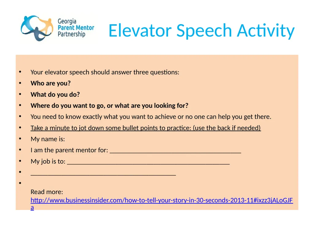 The Georgia Parent Mentor Partnership (GaPMP) Led - slide 9 of 27