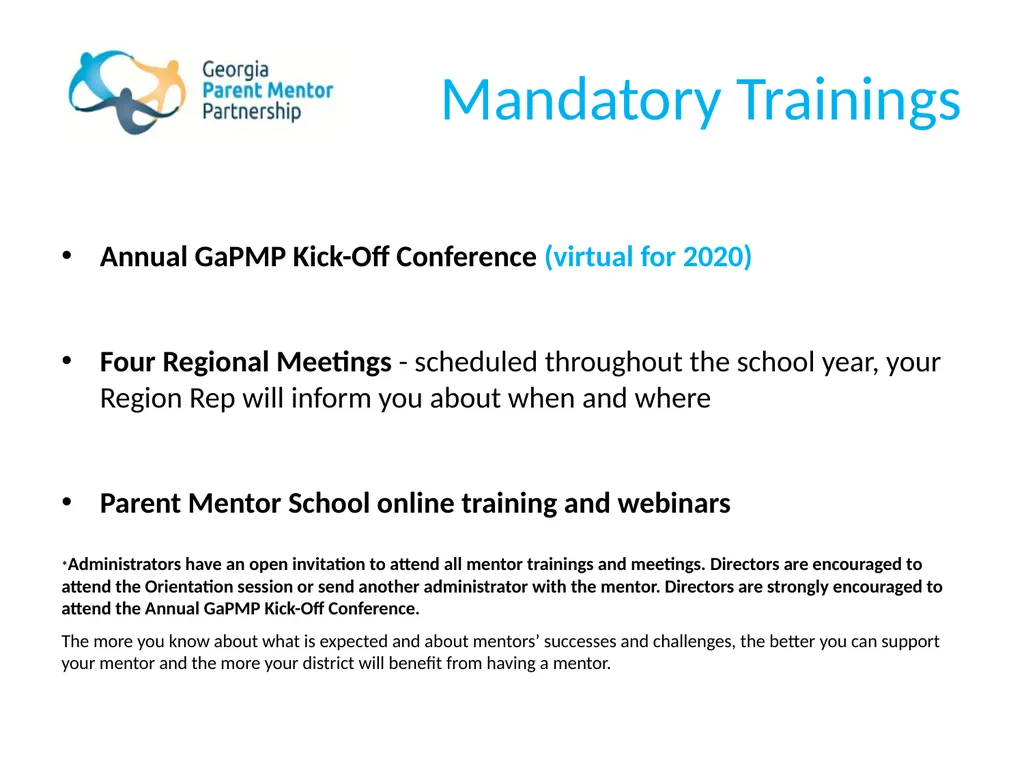 The Georgia Parent Mentor Partnership (GaPMP) Led - slide 6 of 27
