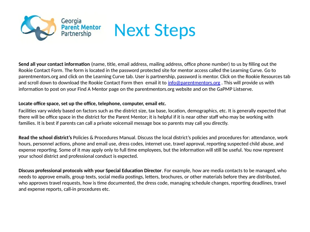 The Georgia Parent Mentor Partnership (GaPMP) Led - slide 5 of 27