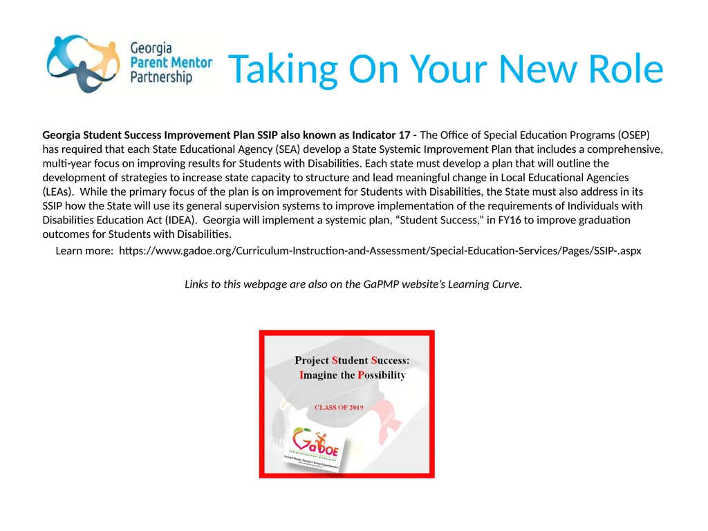 The Georgia Parent Mentor Partnership (GaPMP) Led - slide 13 of 27