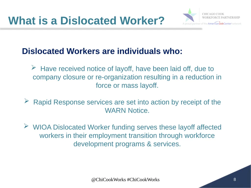 May 7, 2019 WIOA RAPID RESPONSE WEBINAR Workforce - slide 8 of 20