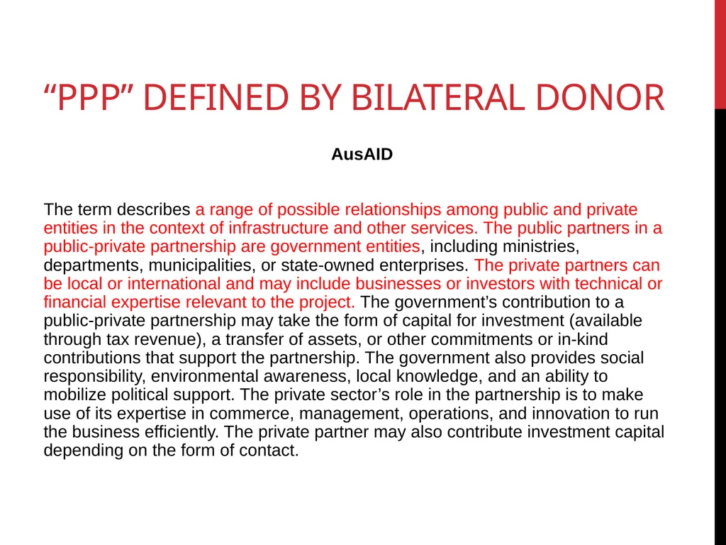 Aid effectiveness and public-private partnership: - slide 18 of 22