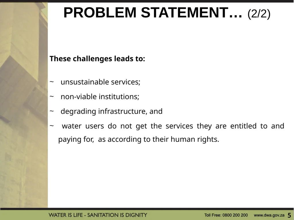 PRESENTATION TITLE Presented by: Name Surname - slide 5 of 21