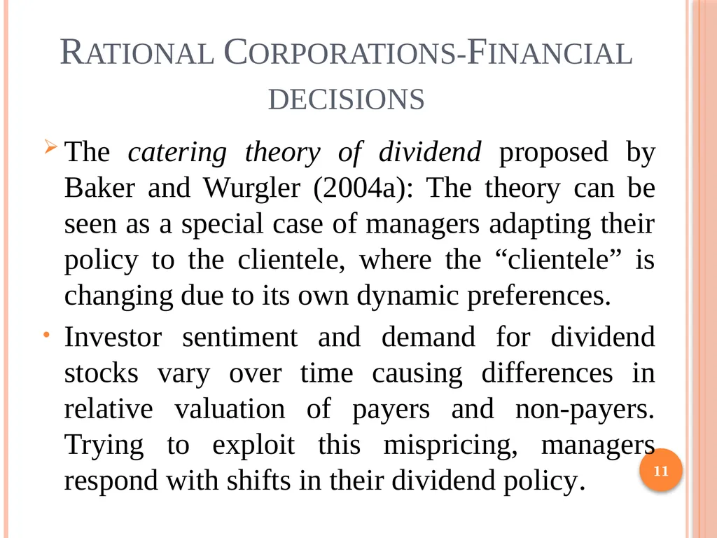 Behavioral Corporate Finance 1 Outline Rational - slide 11 of 38