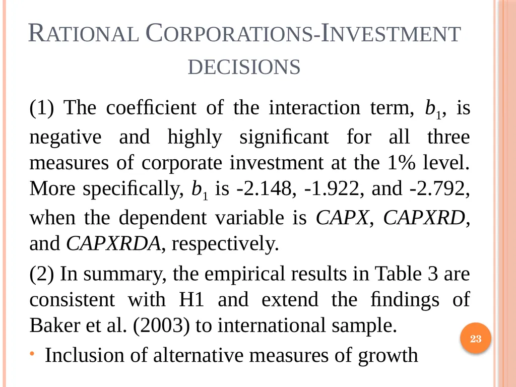 Behavioral Corporate Finance 1 Outline Rational - slide 23 of 38
