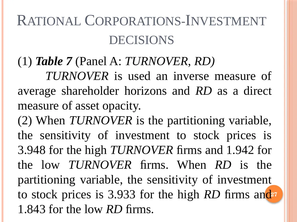 Behavioral Corporate Finance 1 Outline Rational - slide 27 of 38