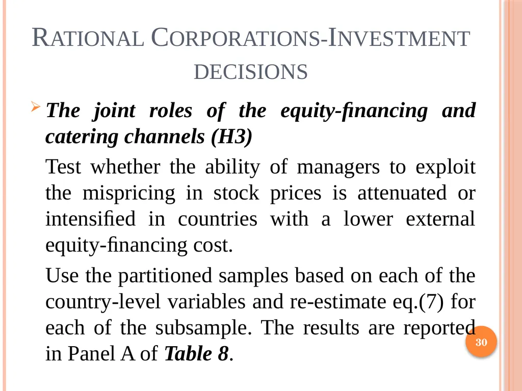 Behavioral Corporate Finance 1 Outline Rational - slide 30 of 38