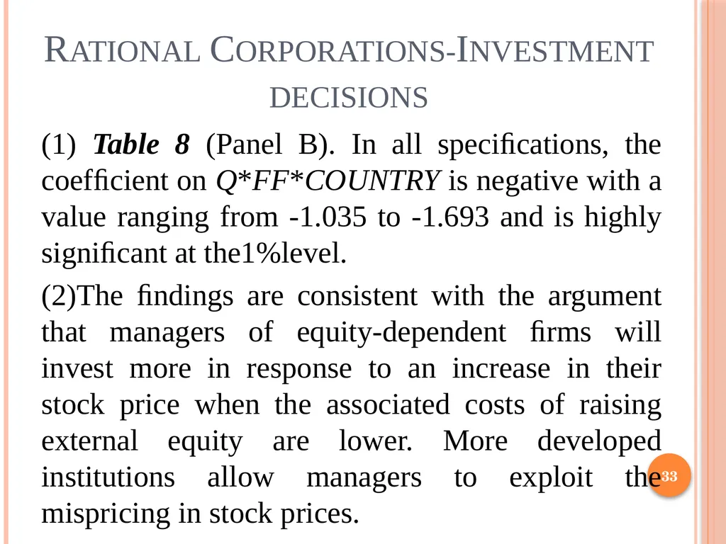 Behavioral Corporate Finance 1 Outline Rational - slide 33 of 38