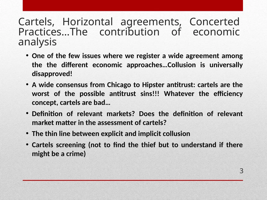 ECONOMICS OF COLLUSION Cartels , collusion and - slide 3 of 40