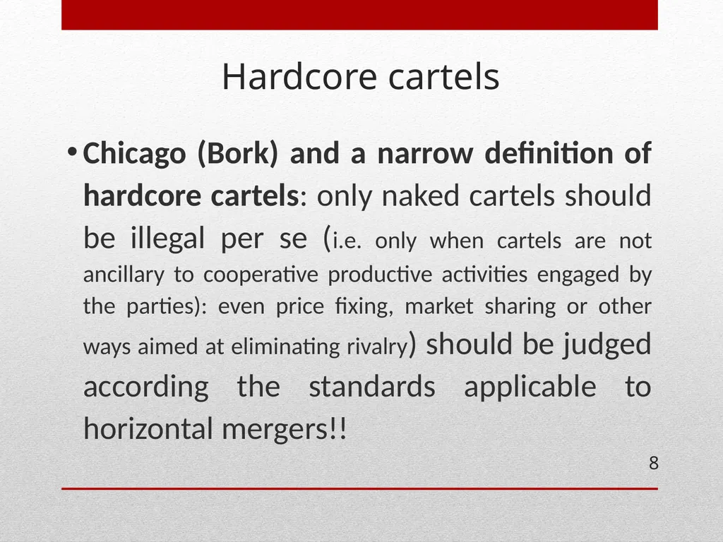 ECONOMICS OF COLLUSION Cartels , collusion and - slide 8 of 40