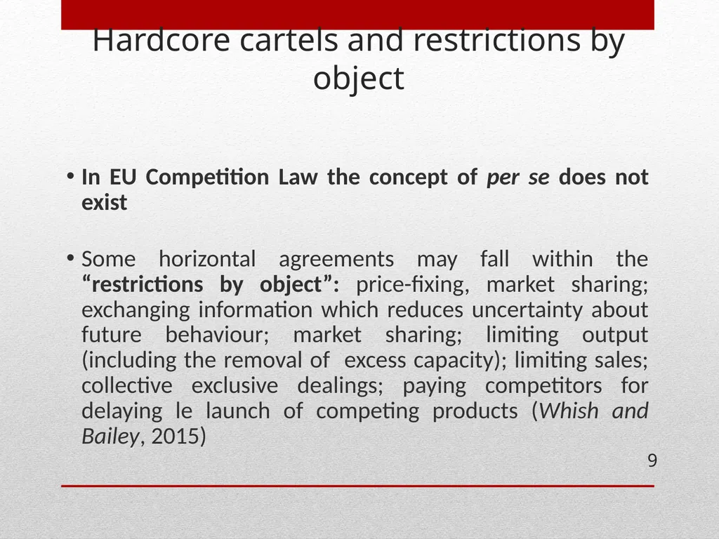 ECONOMICS OF COLLUSION Cartels , collusion and - slide 9 of 40