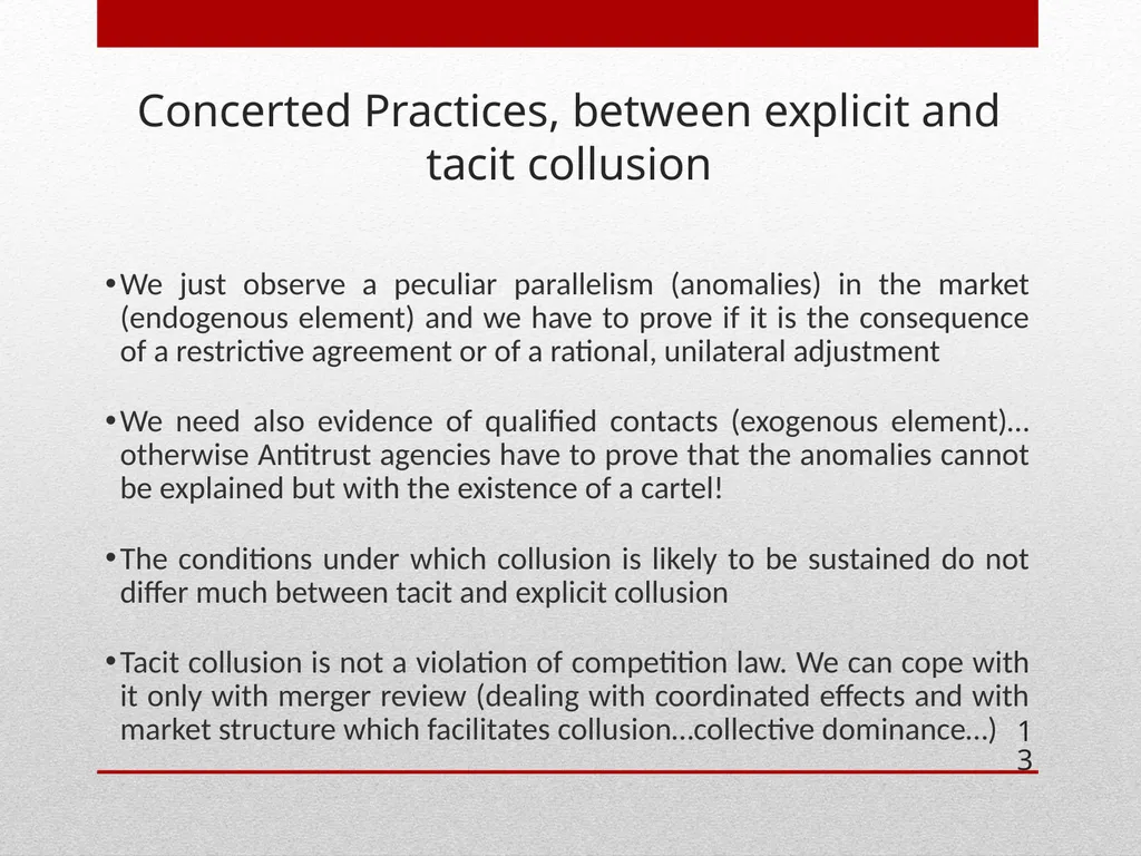 ECONOMICS OF COLLUSION Cartels , collusion and - slide 13 of 40