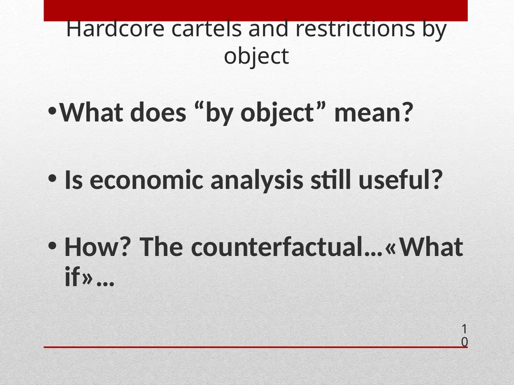ECONOMICS OF COLLUSION Cartels , collusion and - slide 10 of 40