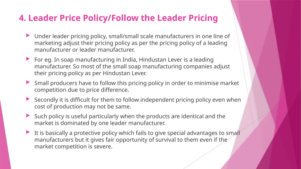 Unit II PRICING CONCEPT & MEANING OF PRICING The - slide 37 of 39