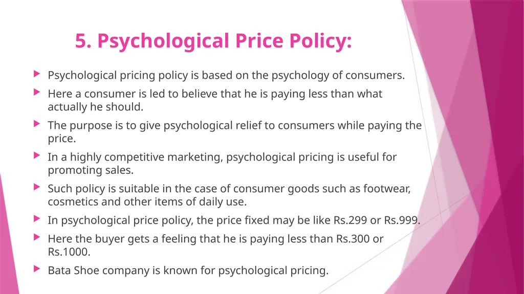 Unit II PRICING CONCEPT & MEANING OF PRICING The - slide 38 of 39