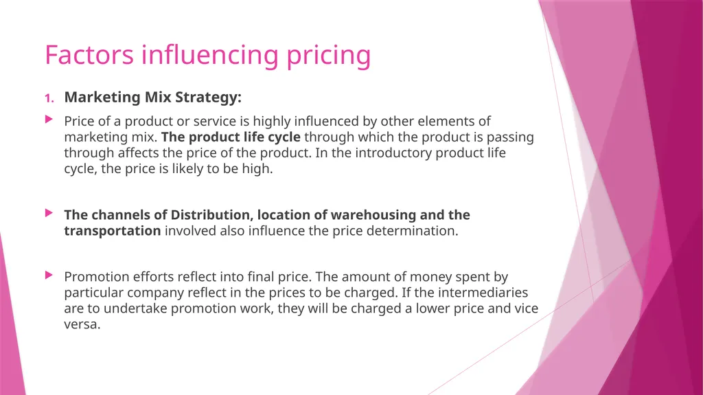 Unit II PRICING CONCEPT & MEANING OF PRICING The - slide 4 of 39