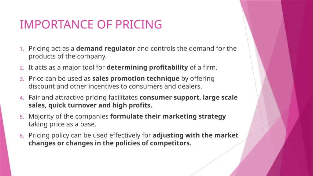 Unit II PRICING CONCEPT & MEANING OF PRICING The - slide 3 of 39