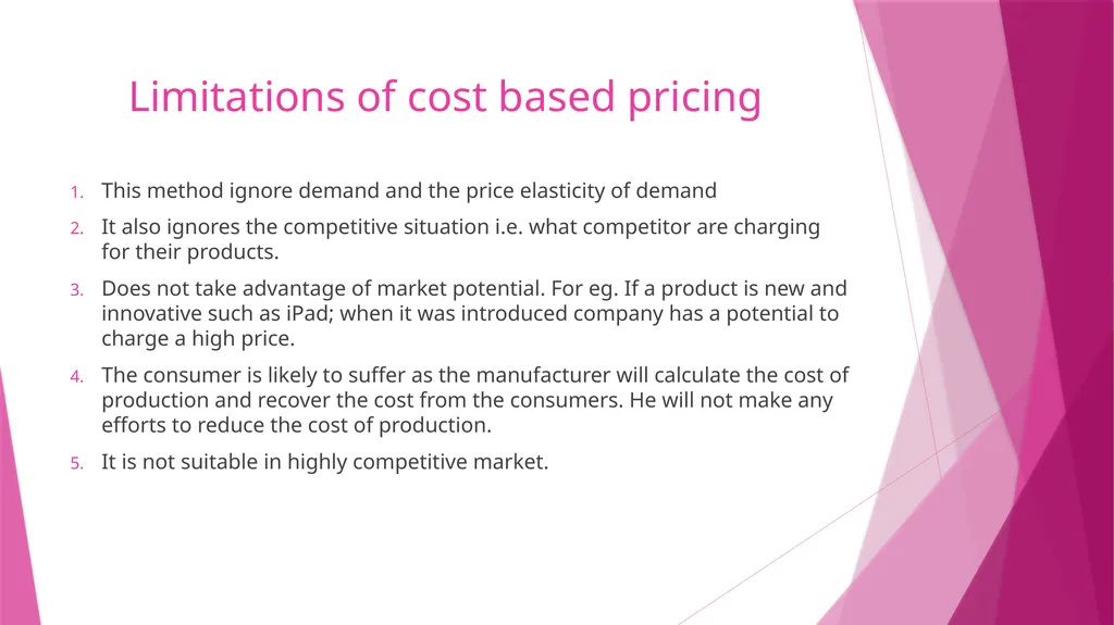 Unit II PRICING CONCEPT & MEANING OF PRICING The - slide 13 of 39