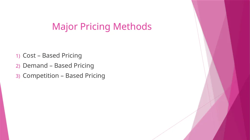Unit II PRICING CONCEPT & MEANING OF PRICING The - slide 7 of 39