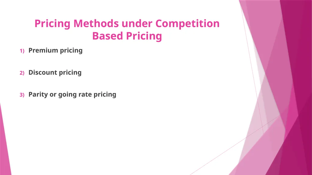 Unit II PRICING CONCEPT & MEANING OF PRICING The - slide 20 of 39