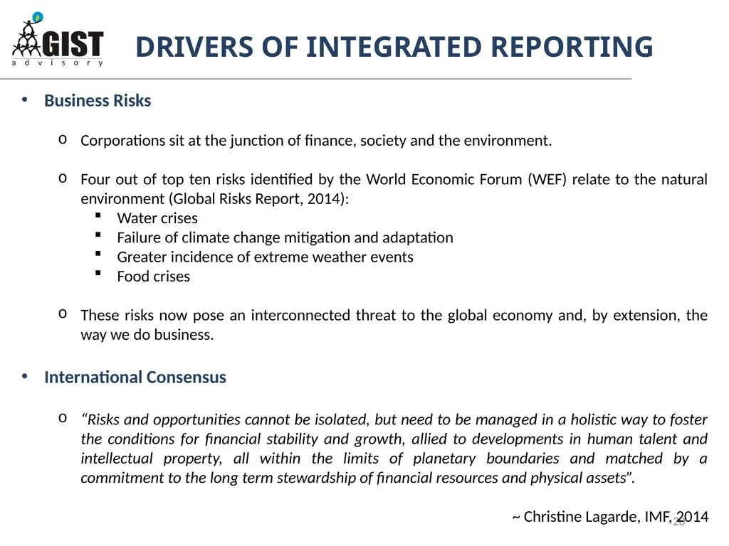 INTEGRATED / STAKEHOLDER REPORTING: WHAT, WHY, HOW - slide 20 of 28