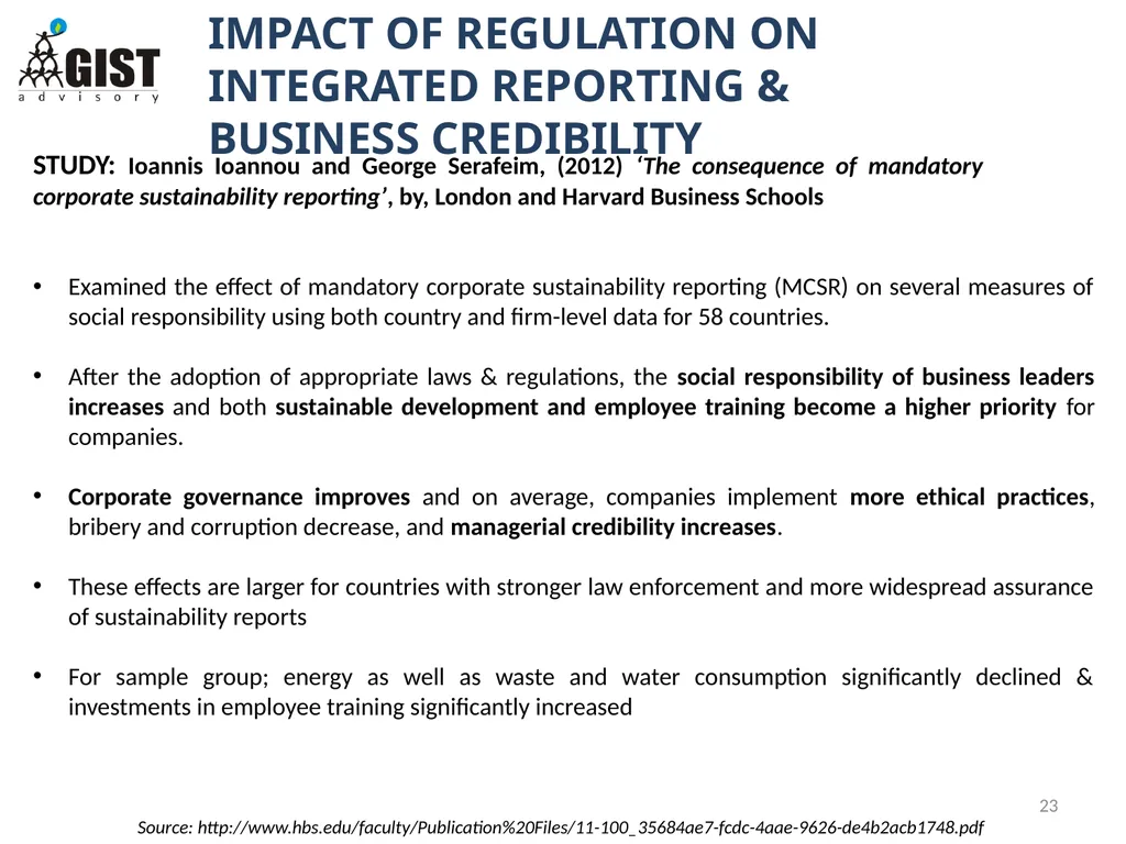 INTEGRATED / STAKEHOLDER REPORTING: WHAT, WHY, HOW - slide 23 of 28