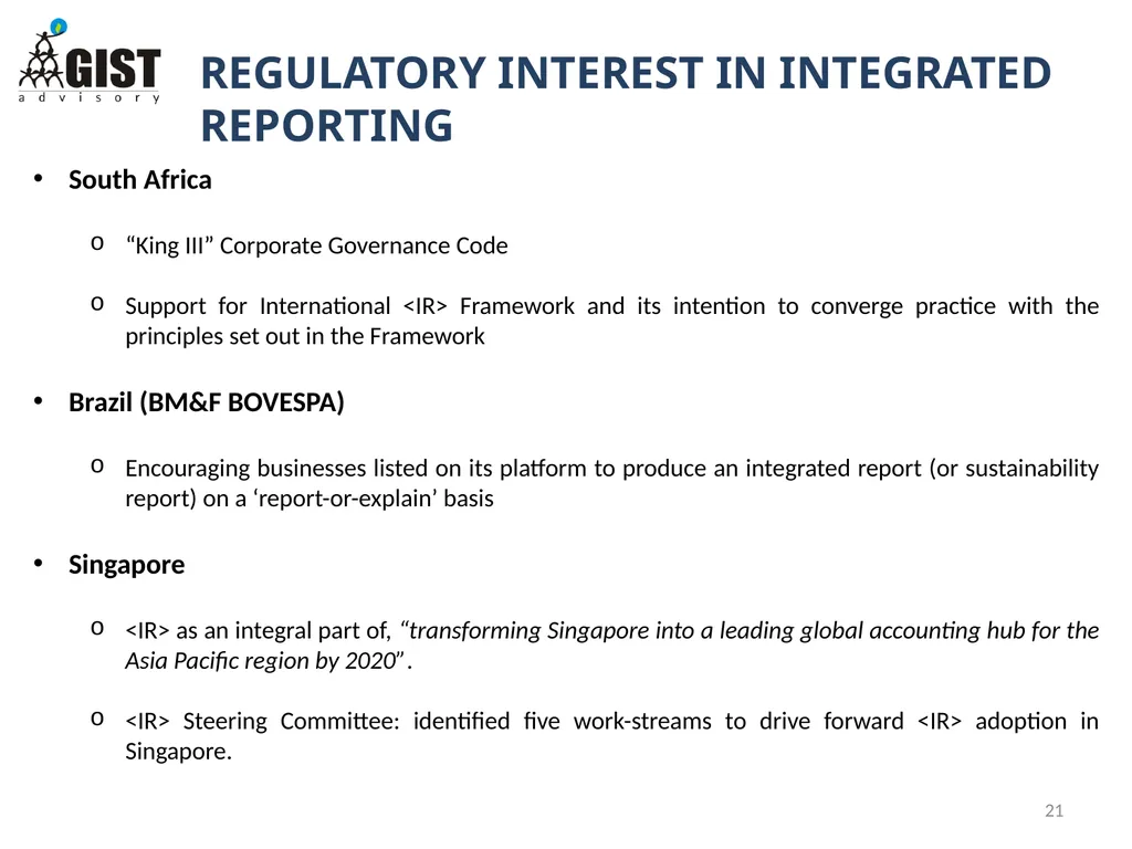 INTEGRATED / STAKEHOLDER REPORTING: WHAT, WHY, HOW - slide 21 of 28