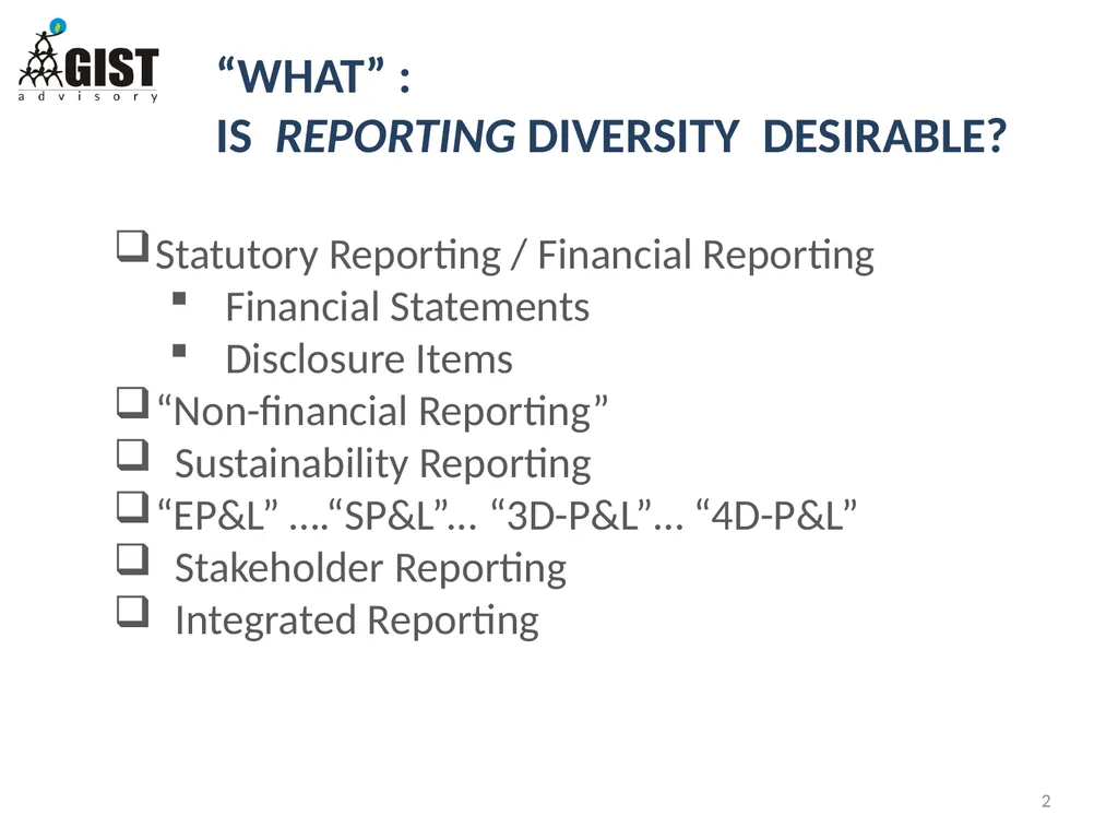 INTEGRATED / STAKEHOLDER REPORTING: WHAT, WHY, HOW - slide 2 of 28
