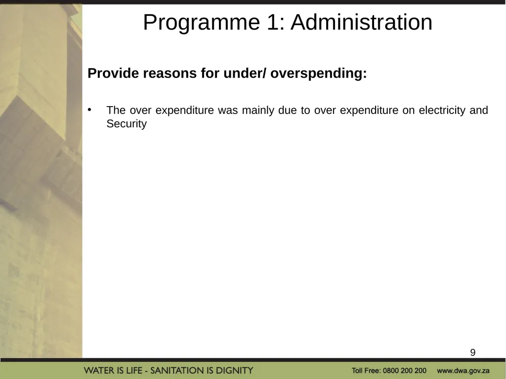 PRESENTATION TITLE Presented by: Name Surname - slide 9 of 32