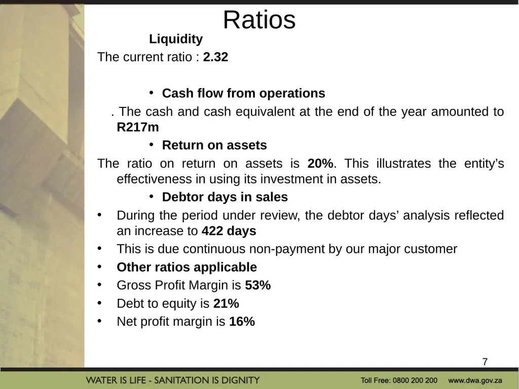 PRESENTATION TITLE Presented by: Name Surname - slide 7 of 32