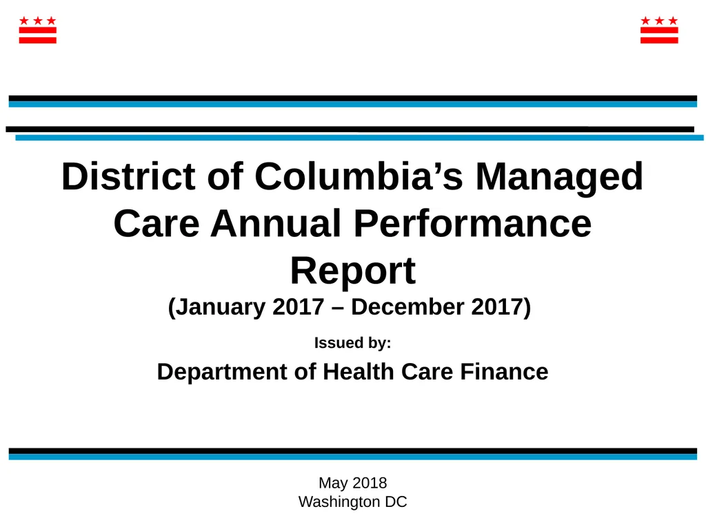 District of Columbia’s Managed Care Annual - slide 1 of 76