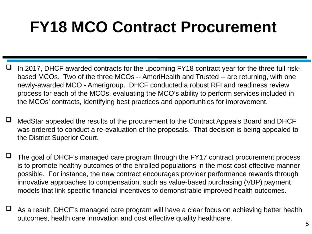 District of Columbia’s Managed Care Annual - slide 5 of 76