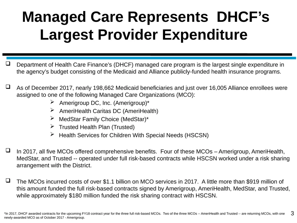 District of Columbia’s Managed Care Annual - slide 3 of 76