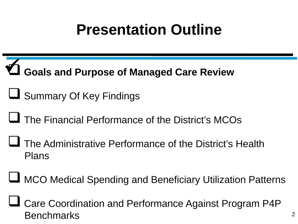 District of Columbia’s Managed Care Annual - slide 2 of 76