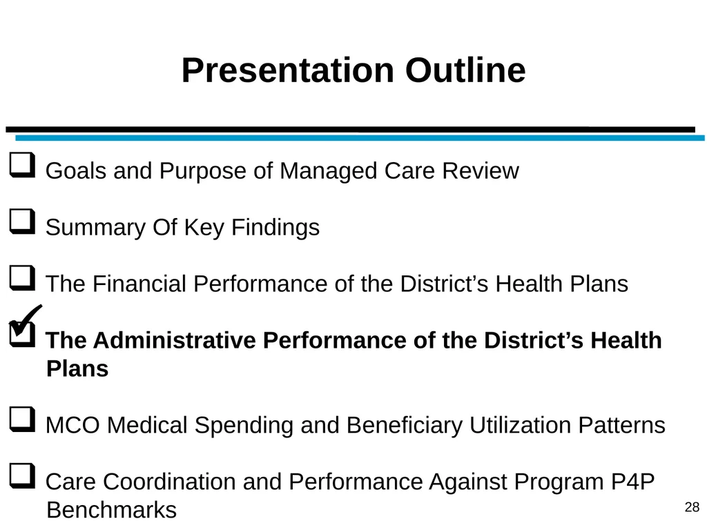 District of Columbia’s Managed Care Annual - slide 28 of 76