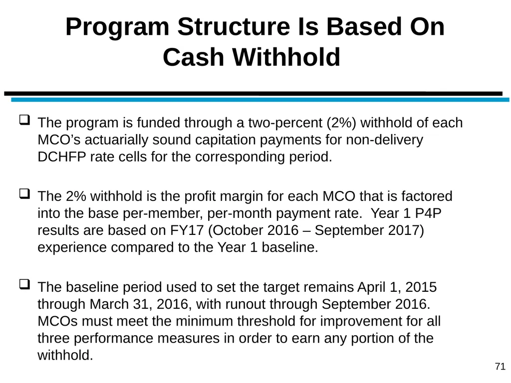 District of Columbia’s Managed Care Annual - slide 71 of 76
