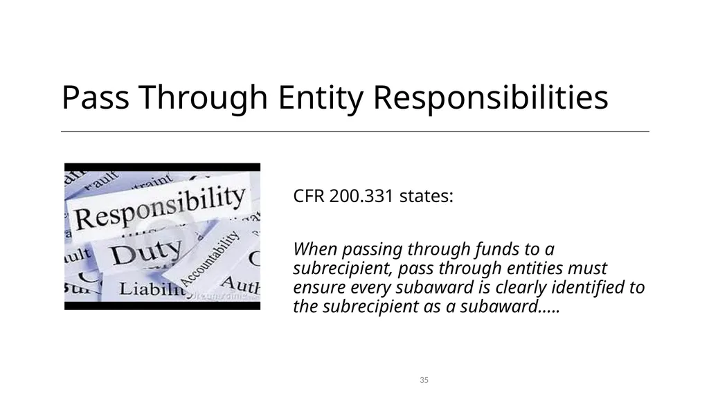 Federal Grant Reporting 101 & Lessons Learned - slide 35 of 48