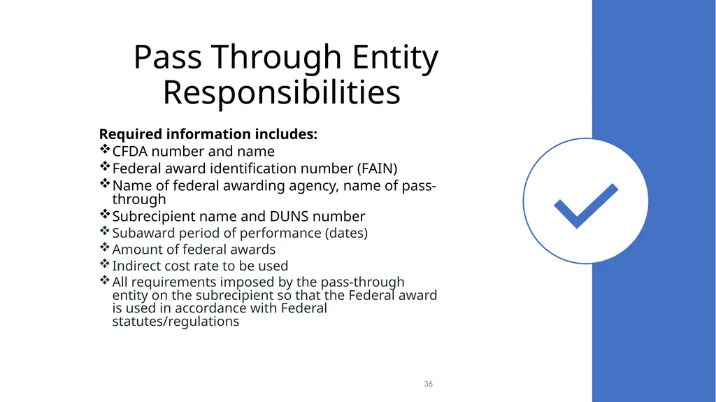 Federal Grant Reporting 101 & Lessons Learned - slide 36 of 48