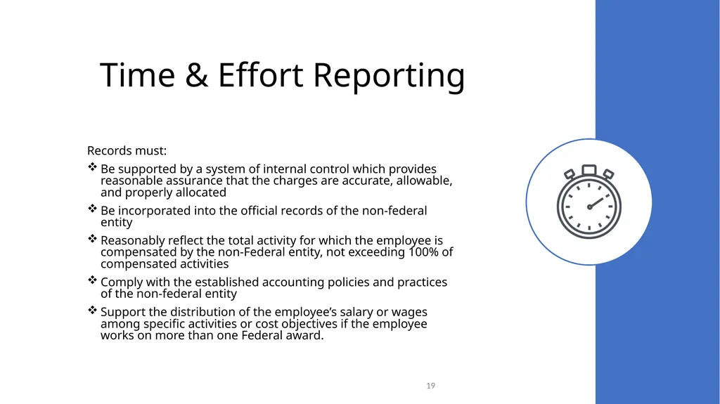 Federal Grant Reporting 101 & Lessons Learned - slide 19 of 48
