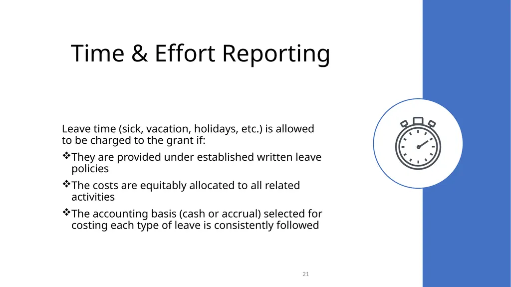 Federal Grant Reporting 101 & Lessons Learned - slide 21 of 48