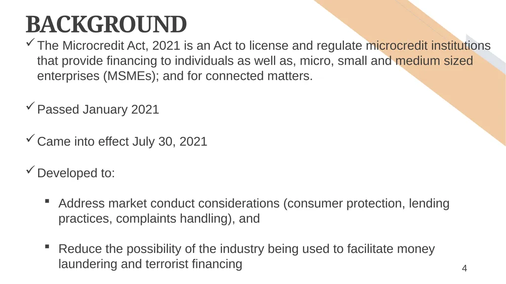 MICROCREDIT INFORMATION SESSION Understanding The - slide 4 of 51