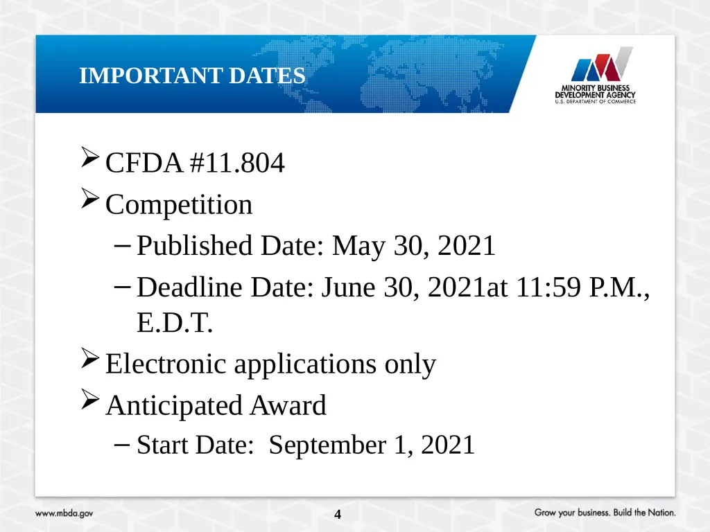 PRE-APPLICATION CONFERENCE American Indian, Alaska - slide 4 of 23