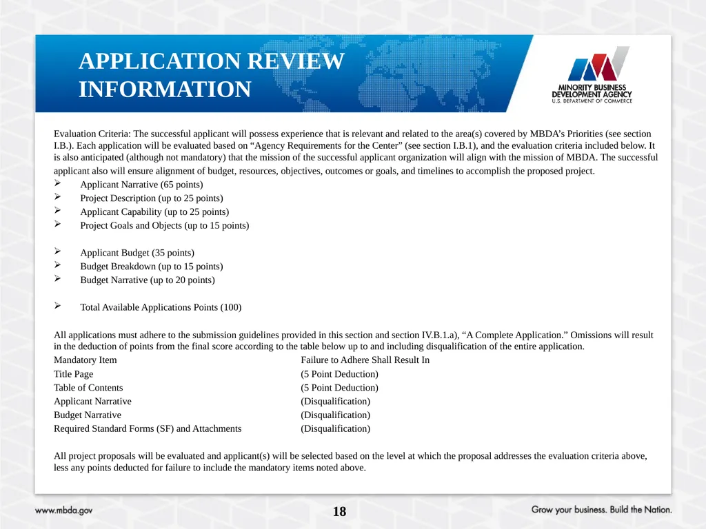 PRE-APPLICATION CONFERENCE American Indian, Alaska - slide 18 of 23