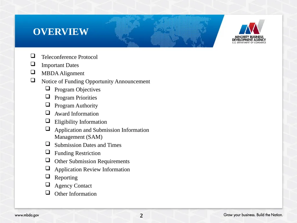 PRE-APPLICATION CONFERENCE American Indian, Alaska - slide 2 of 23