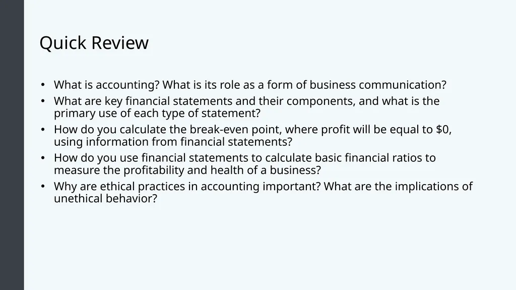 Introduction to Business Accounting and Finance - slide 59 of 59