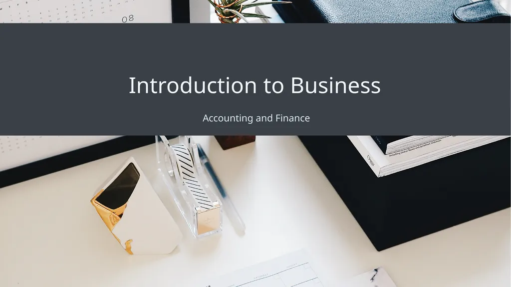 Introduction to Business Accounting and Finance