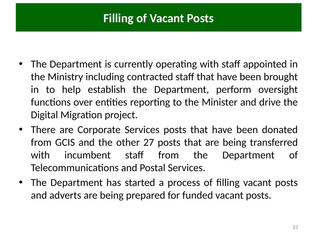 COMMUNICATIONS PORTFOLIO COMMITTEE PRESENTATION 17 - slide 23 of 25