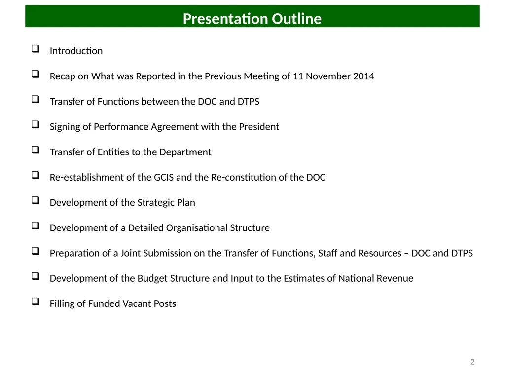 COMMUNICATIONS PORTFOLIO COMMITTEE PRESENTATION 17 - slide 2 of 25